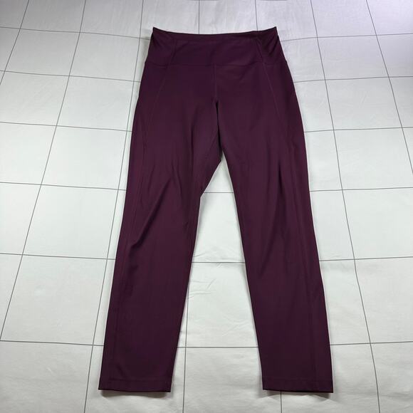Girlfriend Collective Leggings Womens Medium Purple Plum Cropped Yoga Activewear - Picture 1 of 7